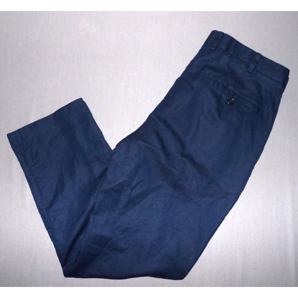 Brooks Brothers CLARK Navy Blue BAIRD McNUTT Linen Blend Pants Men's 35 X 30